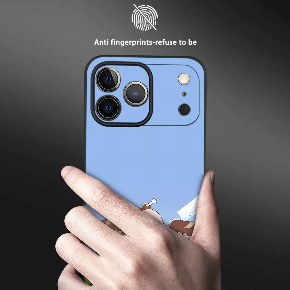 Adorable Anime-Inspired Black Frosted Soft Phone Case