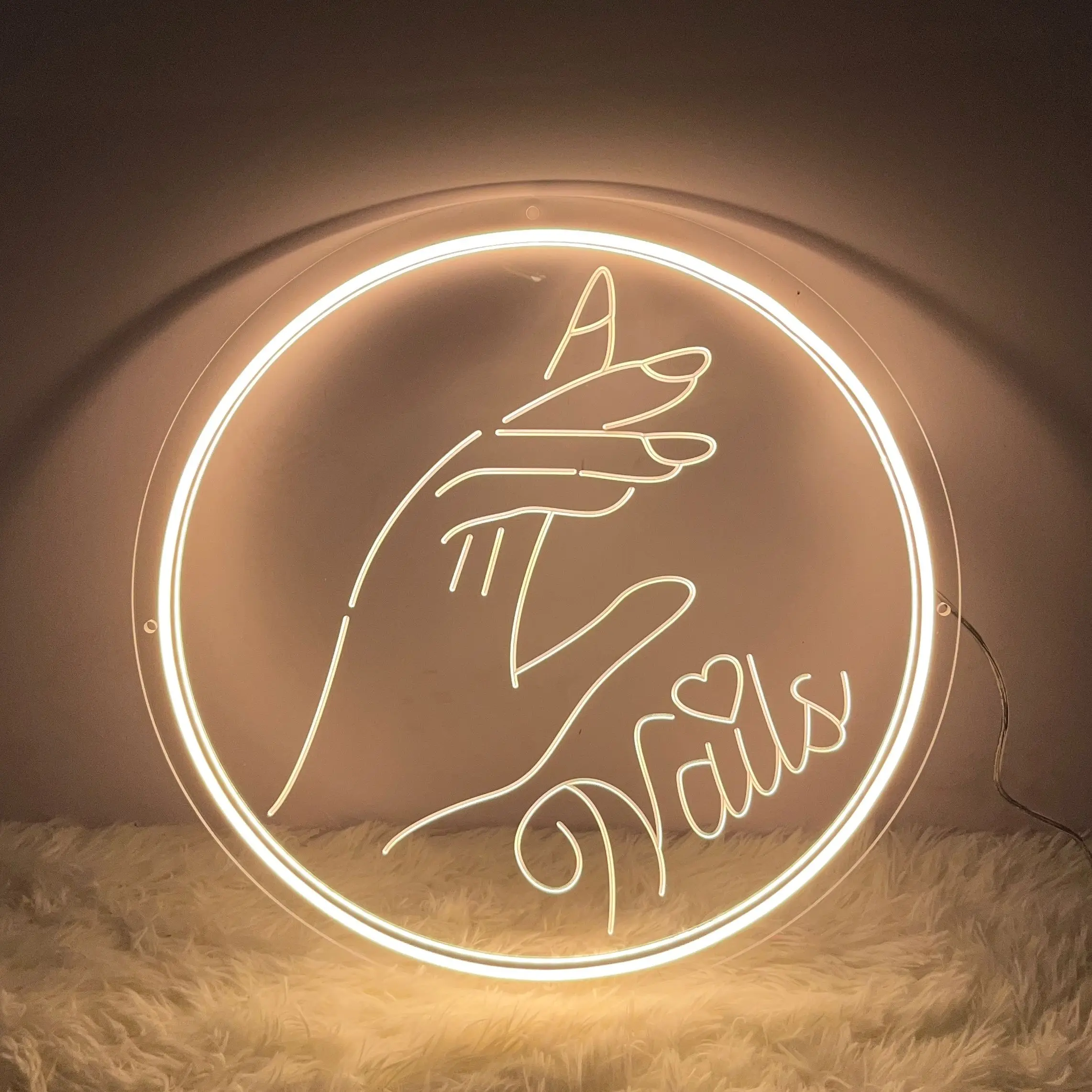 Tanie Nails 3D grawerowanie Neon Wedding imprezowa lampa LED dekoracje ścienne sklep