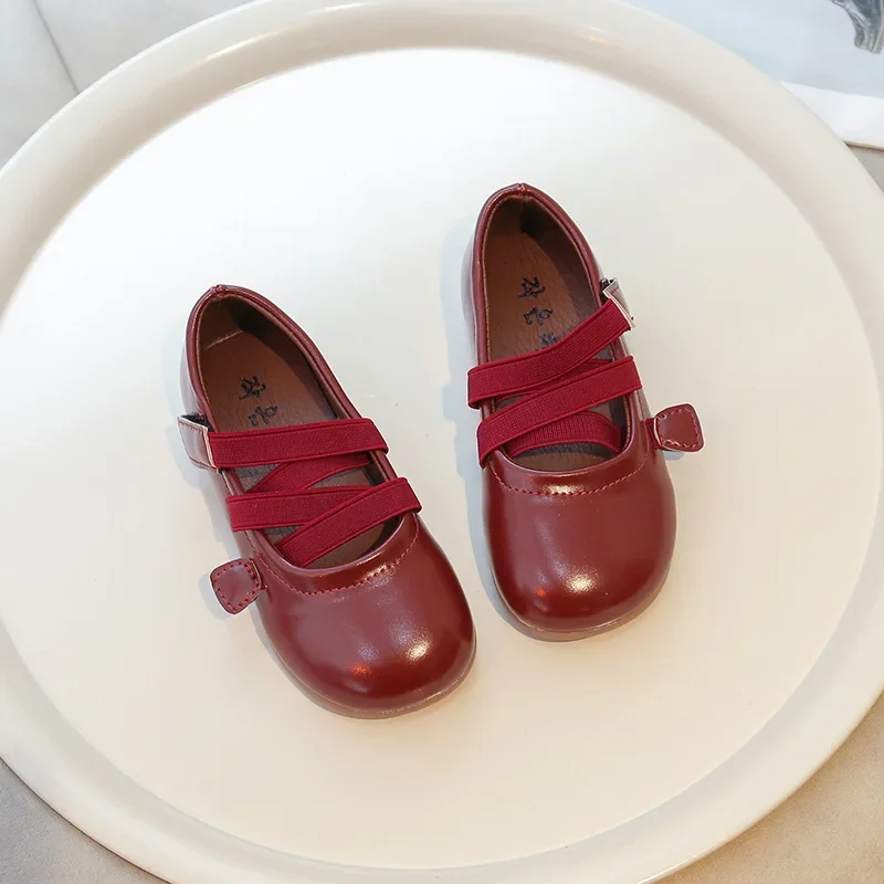 Fashion Girls' Ballet Shoes Spring Autumn New Little Kids Princess Shoes Soft Sole Fashion Baby Small PU Leather Flats