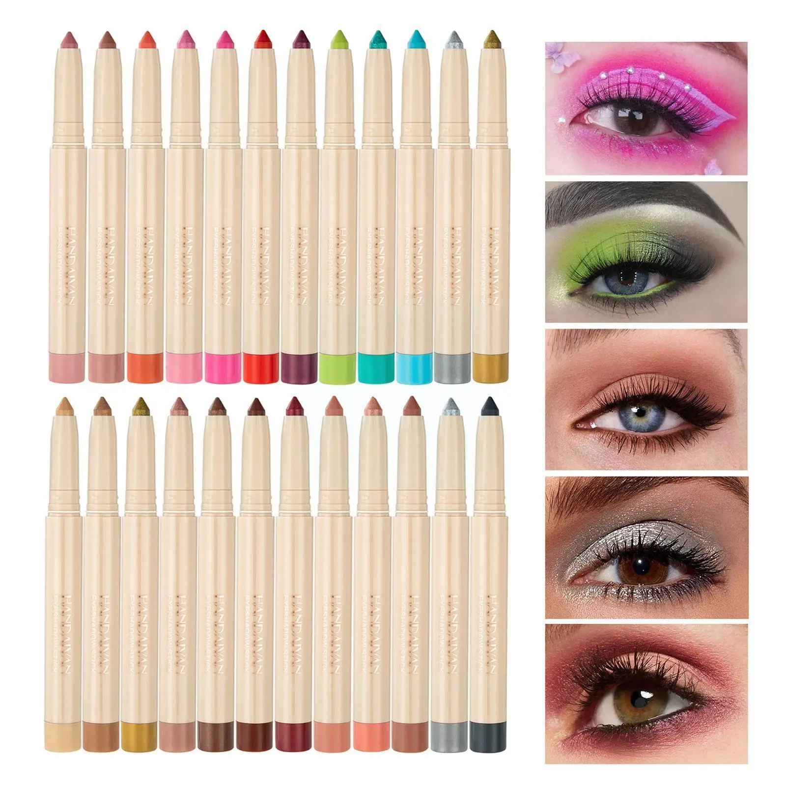 

22 Colors Eyeshadow Pencil Glitter Waterproof Eyes To In Smudge Make 2 Easy Not Pearlescent Silkworm 1 Lip Lying Up W0W2