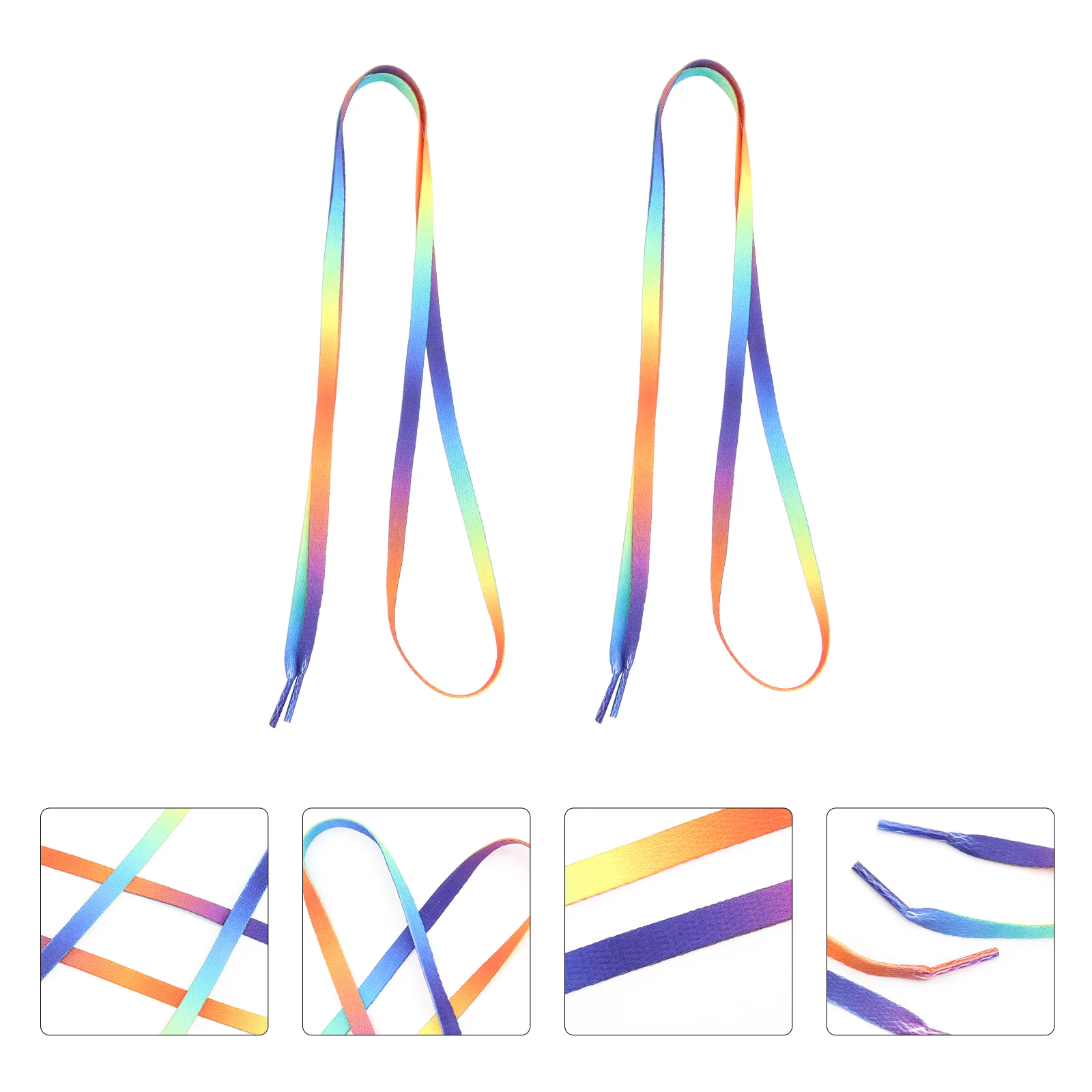 

1 Pair Universal Elastic Sneakers Laces Colorful Geometry Pattern Shoelaces