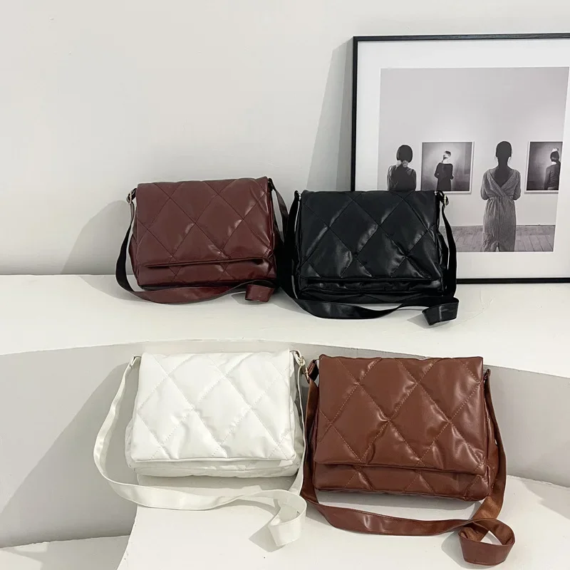 Bag Women's New Trendy and Fashionable Grid Small Square Versatile and Large Capacity Single Shoulder Crossbody Bags for Women 2022 new luxury handbags retro pu leather small square female bag ol mini crossbody bags bolsa feminina shoulder bags for women