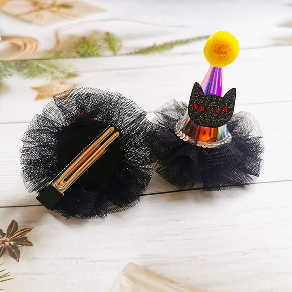 Cosplay Cartoon Lace Glowing Halloween Gift Children Hairpin Hair Accessories Halloween Hat Hair Clip Halloween Headwear
