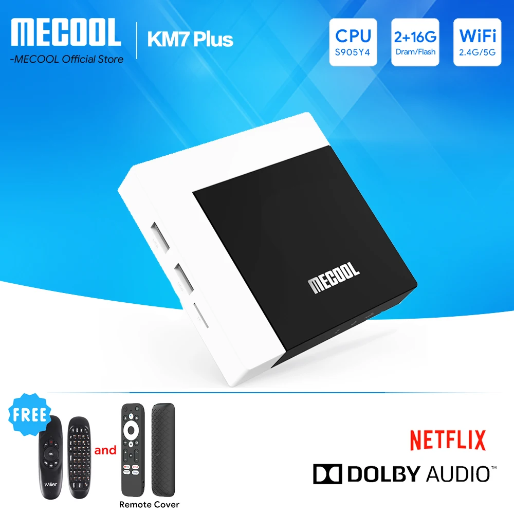 Mecool Tv Box Android 11 Km7 Plus Google Tv Amlogic S905Y4 2Gb Ddr4 16Gb Emmc 100M Lan Internet Ip Tv Android 11 Smart Tv Player