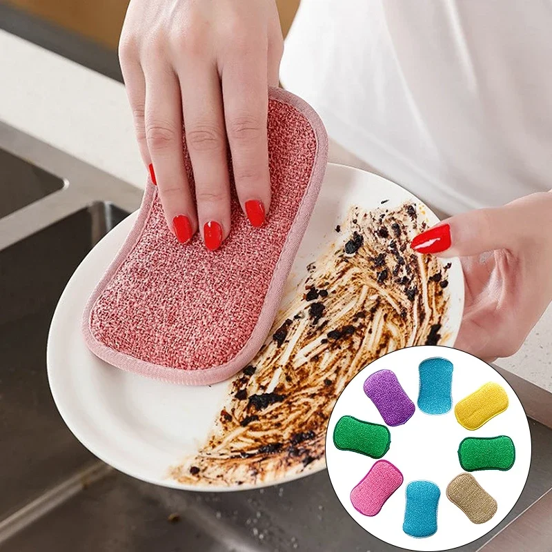 Kitchen Cleaning Sponge Dual-Sided Dish-washing Sponge For Kitchen Heavy  Duty Kitchen Sponges And Scrubbers To Clean Kitchen - AliExpress