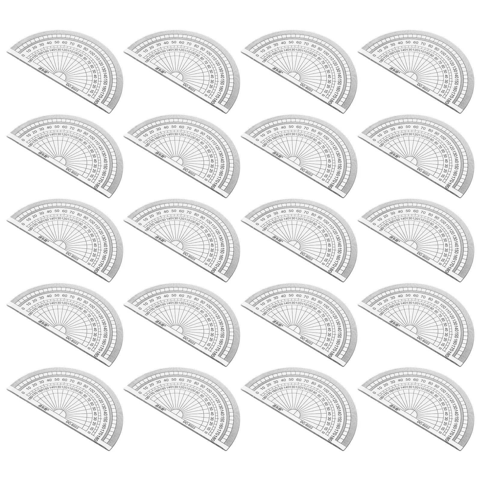 

Inch 10cm Plastic Degrees Protractor for Angle Measurement Rulers School Office Student Math (Transparent)