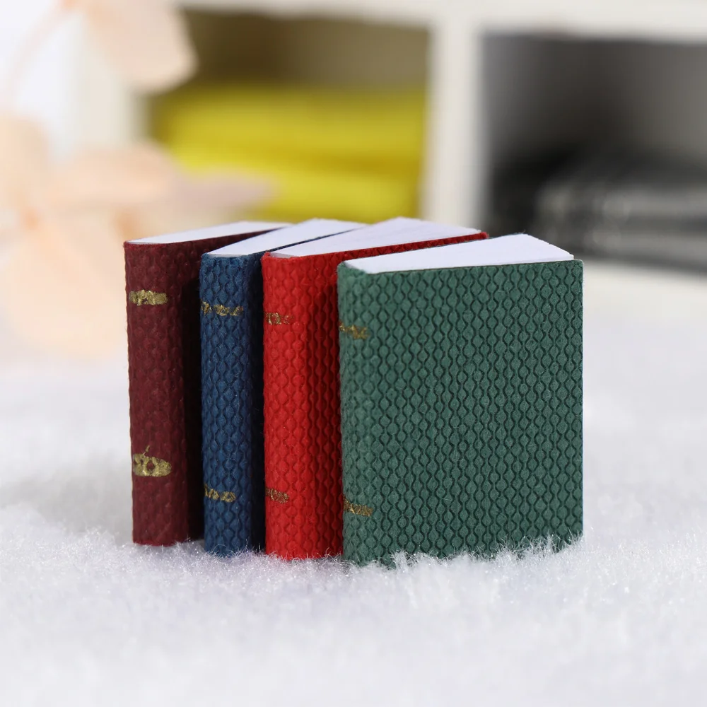 3/4PCS 1/12 Scale Miniature Book Model Dollhouse Scene Supplies Mini Photo Props