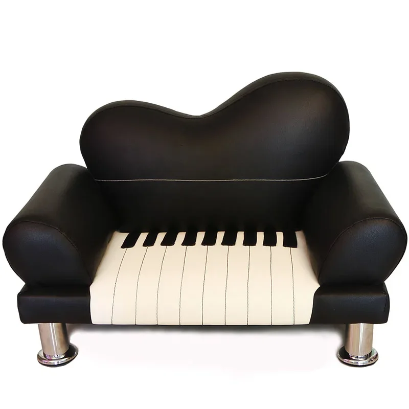 Piano children's sofa cartoon leather black and white combination stool cute sofa