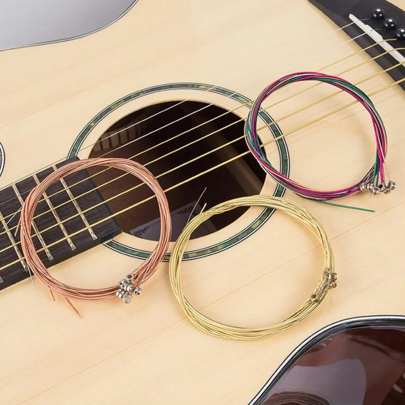 Electric Guitar Strings Acoustic Guitar Strings Guitar Accessories Classical Guitar Strings Colorful Guitar Strings 1-6 Strings Classical Classic Guitar Acoustic Steel Musical Instrument Accessories