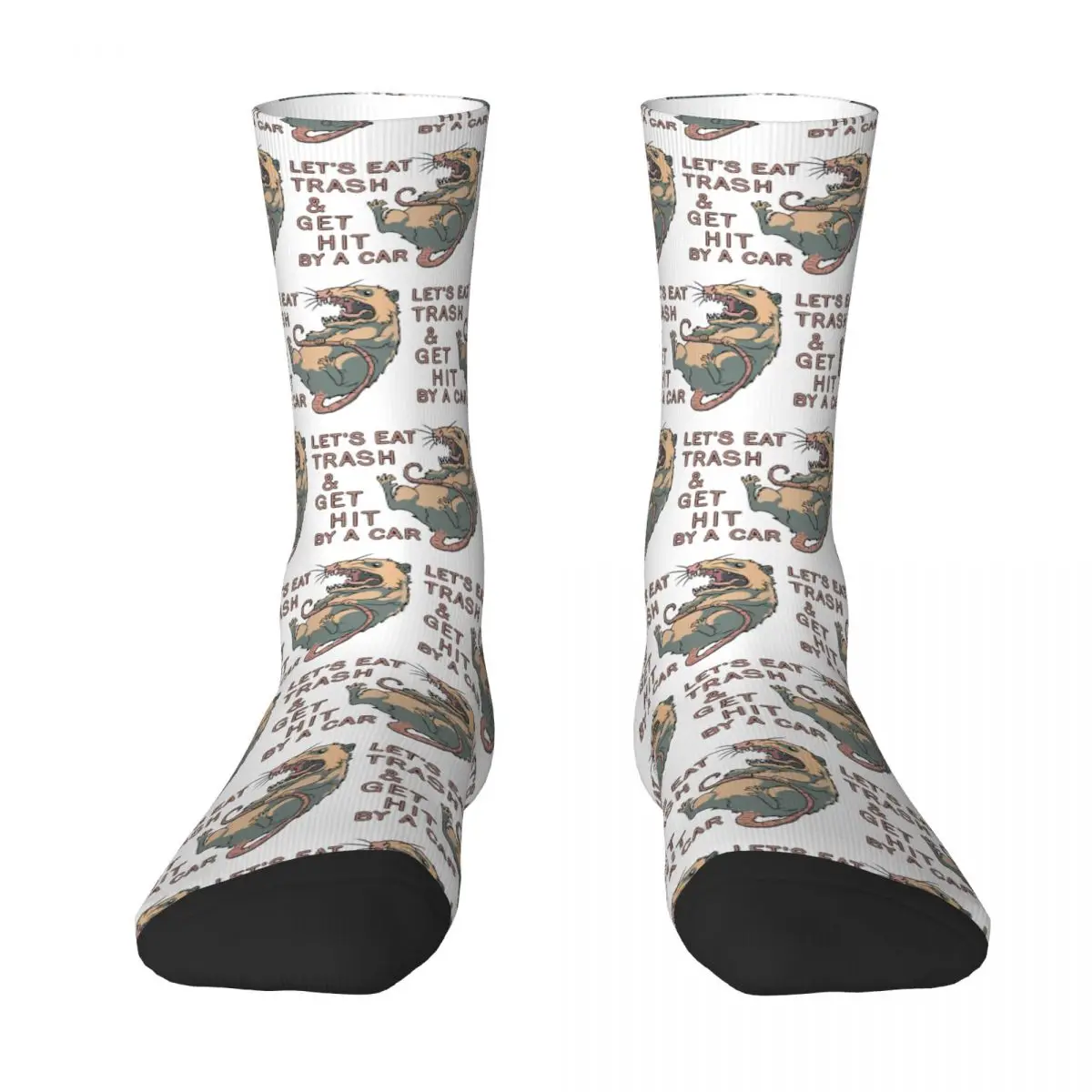 

Let's Eat Trash And Get Hit By A Car 13 Adult Stockings premium High elasticity Contrast color socks Humor Graphic