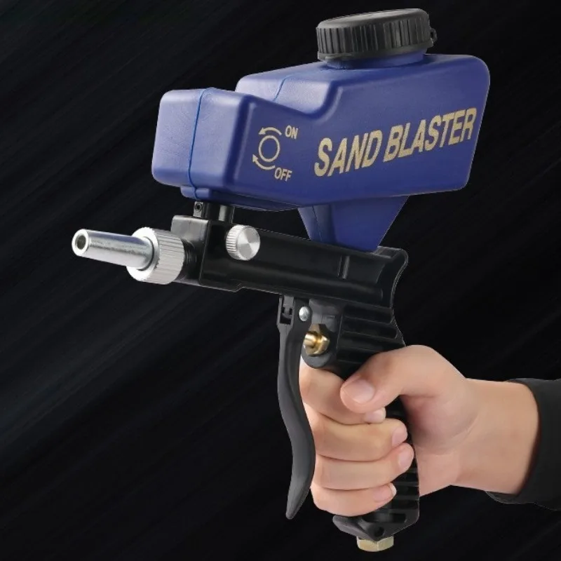 Small Handheld Pneumatic Sandblasting Gun Portable Adjustable Anti-slip Handle Pneumatic Spray Gun Multifunctional Power Tools