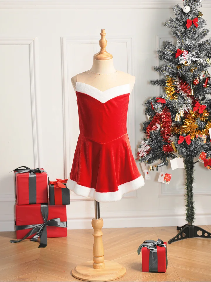 what is holiday dress Ice Crystal Figure Skating Dress, Tights, Scrunchie for 18-inch Dolls main image 1