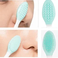Skin Care Lip Exfoliating Facial Cleansing Face Scrub Nose Clean Brush Blackhead Remove Silicone Double-Sided Skin Care Tool 1