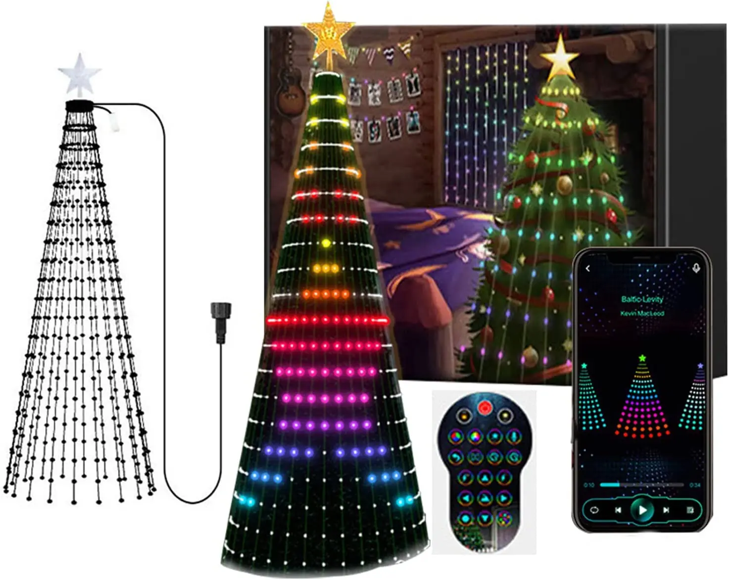 DIY Smart Christmas Tree Lights APP Remote Control String Lights for  Bedroom Window Christmas Navidad Wedding Party Decoration