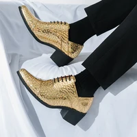 New pointed high-heeled shoes for men to increase business dress office men's shoes groom wedding wedding shoes 4