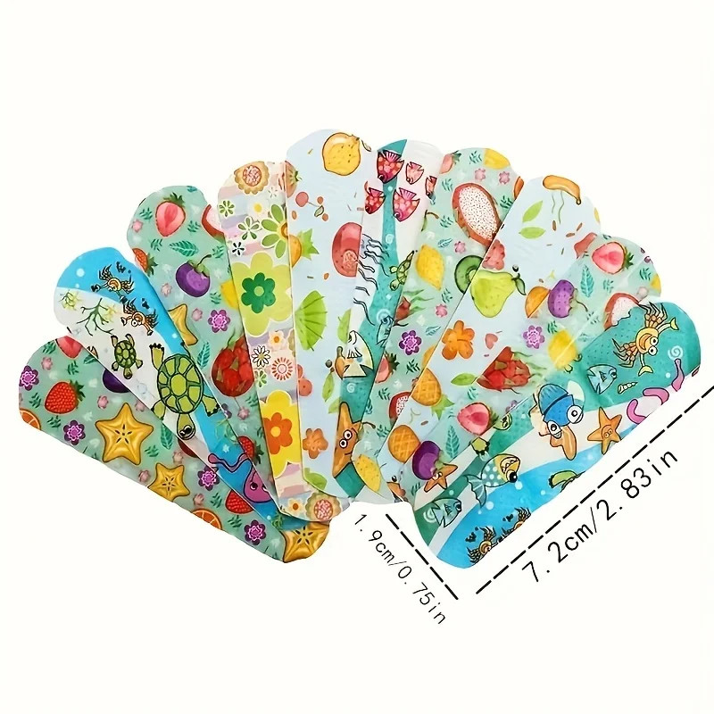 100Pcs Cartoon Pattern Waterproof Hemostatic Wound Stickers Outdoor Adhesive Hemostatic Wound Stickers