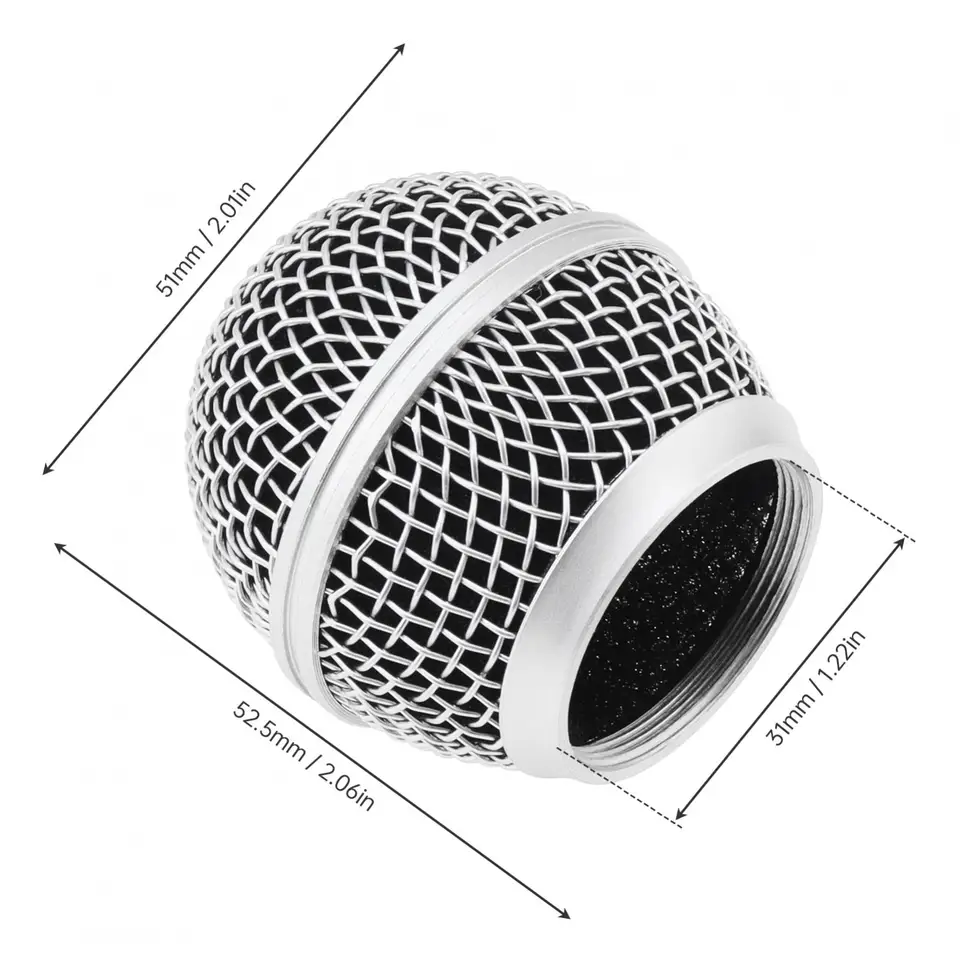 Tête De Rechange En Acier Pour Microphone, Compatible Avec Shure SM58 Q7 Beta58A Ical58