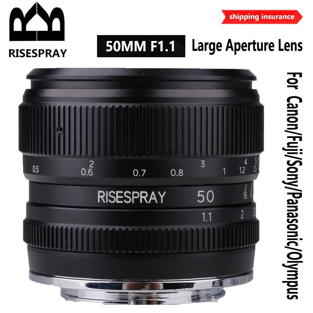 

RISESPRAY 50MM F1.1 II Large Aperture Manual Focus Camera Lens For SONY NEX6/6L/6R/7/C3/3N/3R/F3K/3/3L/5/5N/5A/5T/5L/5C/5K/5R