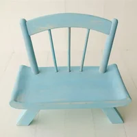 Newborn Photography Props Vintage Wooden Chair Bed Baby Furniture for Infant Photo Shooting Fotografia Posing Babies Accessories 3