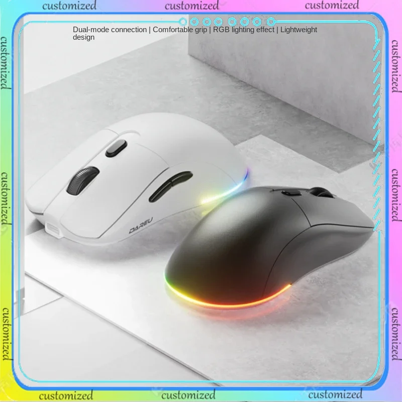 

EM903 Dual Mode Mouse Wireless Wired Portable DPI 6-speed Adjustable RGB Light Effect Lightweight Design Office Gaming Mouse