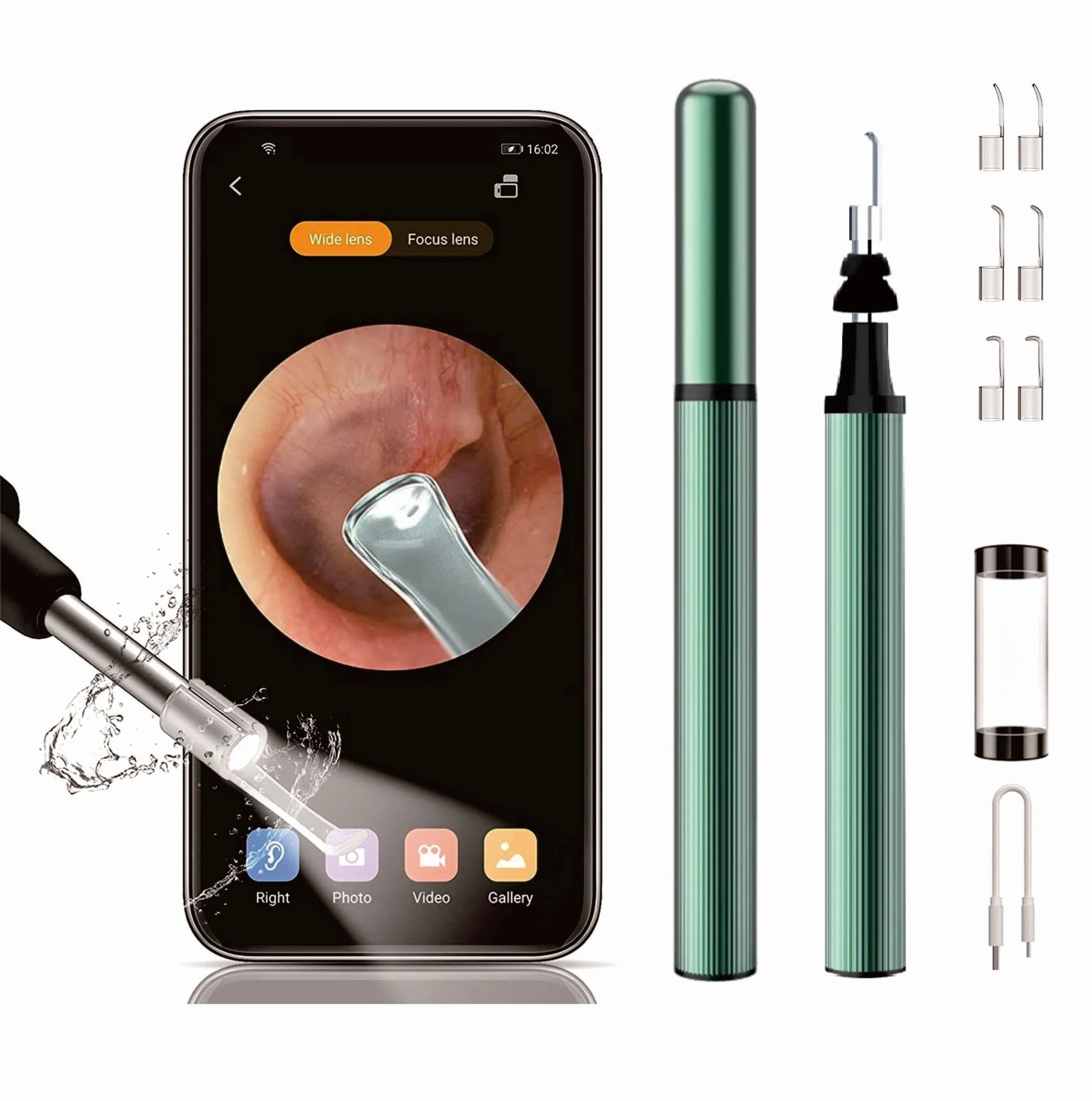 Caméra otoscope numérique de 3,5 mm avec lumière, caméra visuelle et pince  à épiler pour