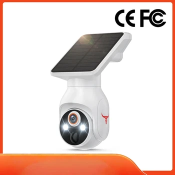 Bull Solar Powered Security Camera Hd Two Way Audio Wireless Outdoor Home Surveillance Waterproof Night Vision Motion Detection 1