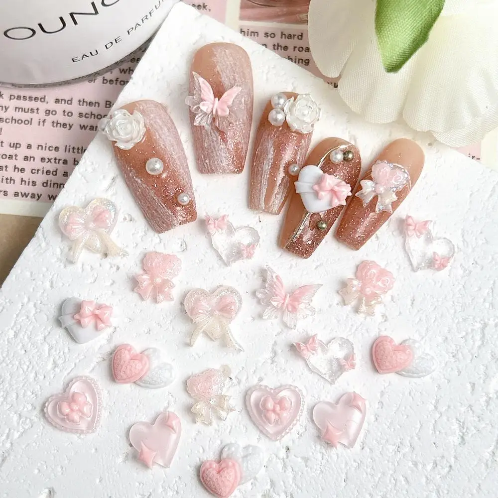 Pink Resin Nail Charms 2