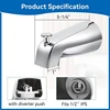Bathroom Tub Spout,5 1/4 Inches Reach Wall Front Mount With Shower Diverter 1/2In IPS Inside Thread Bathtub Faucet Spout 2