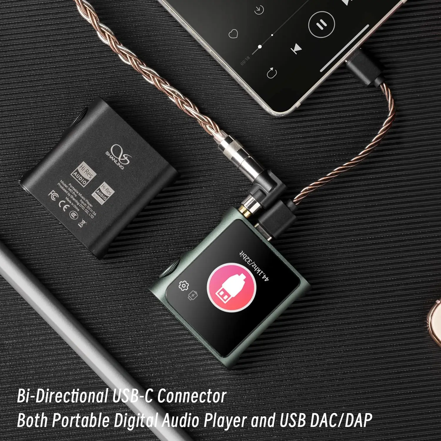 Shanling M0 Pro 고해상도 오디오 Hifi 휴대용 음악 Mp3 플레이어 Dap Usb Dac 듀얼 Es9219c Ldac Aptx Pcm384 Dsd128