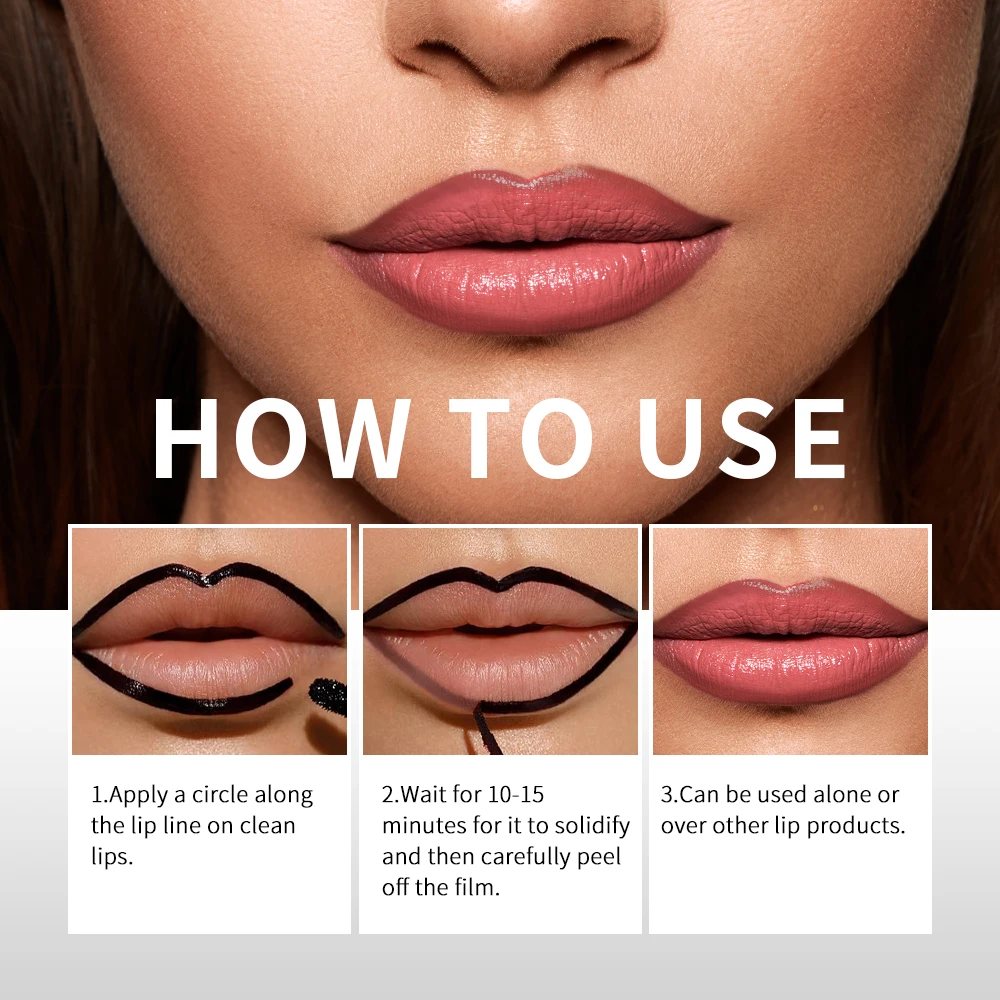 4Colors Waterproof Lip Liner Peel Off Tattoo Lipgloss Waterproof Long Lasting Matte Lip Tint Brown Contour Tear-off Lips Stain