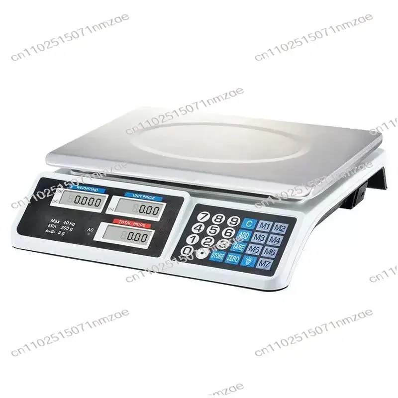 40kg/2g 고정밀 영어 버전 전자 가격 계산 저울 상업용 및 가정용