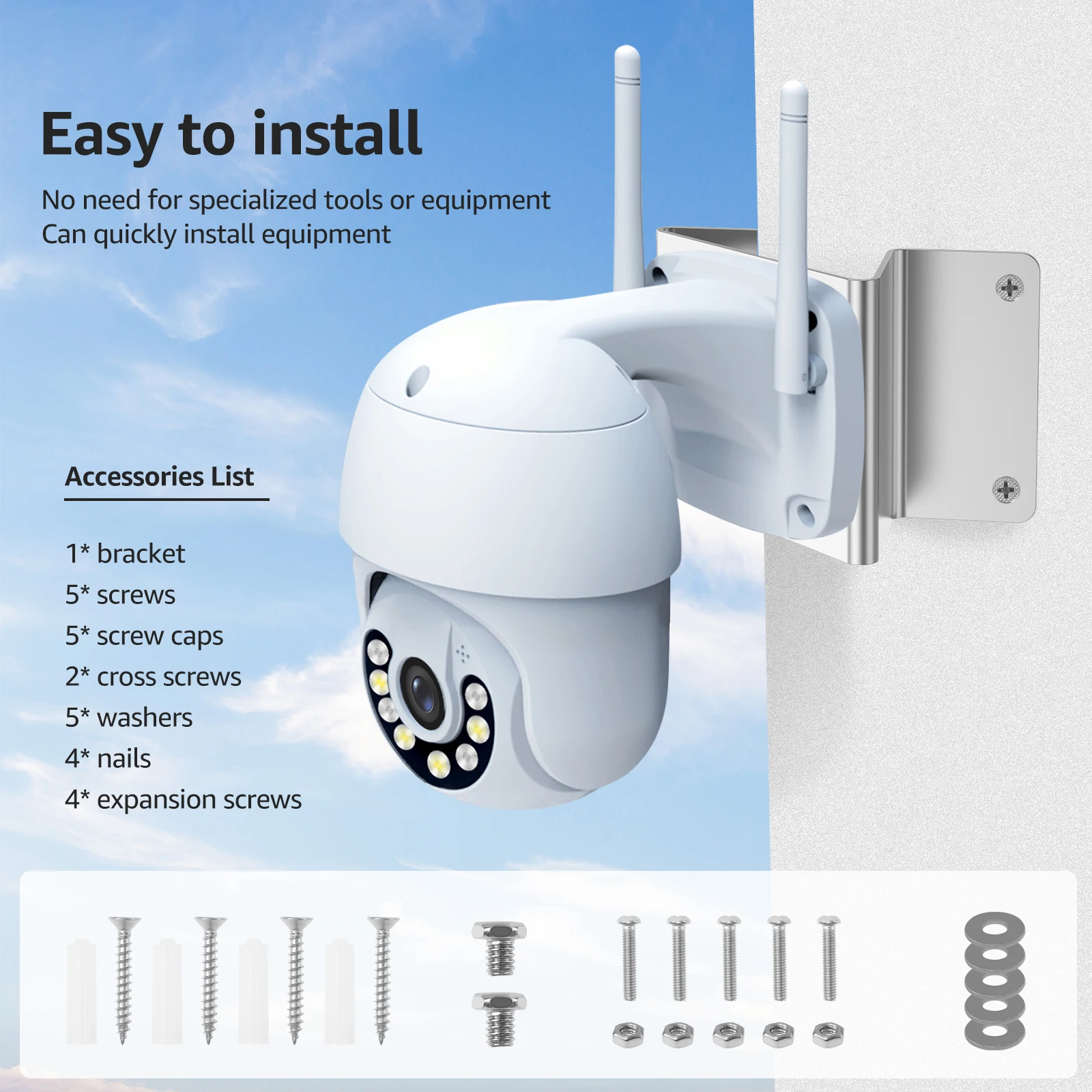 Stainless Steel Rust Resistant Security Camera Corner Mount