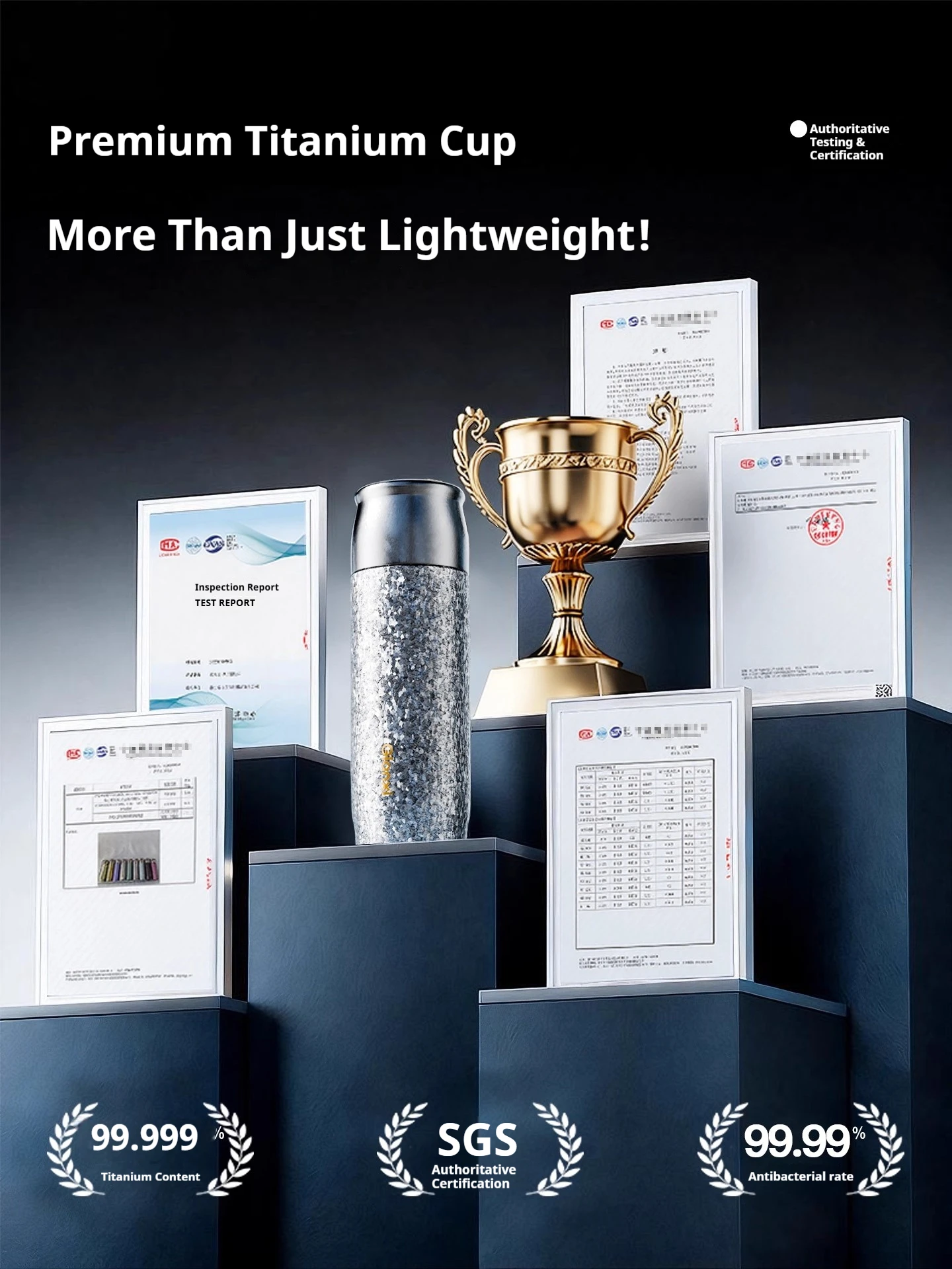 Gianxi Pure Titanium Insulated Cup  Tea Water Separation Cup  Men'S And Women'S High-End Titanium Cup Portable Braising Tea Cup view 2