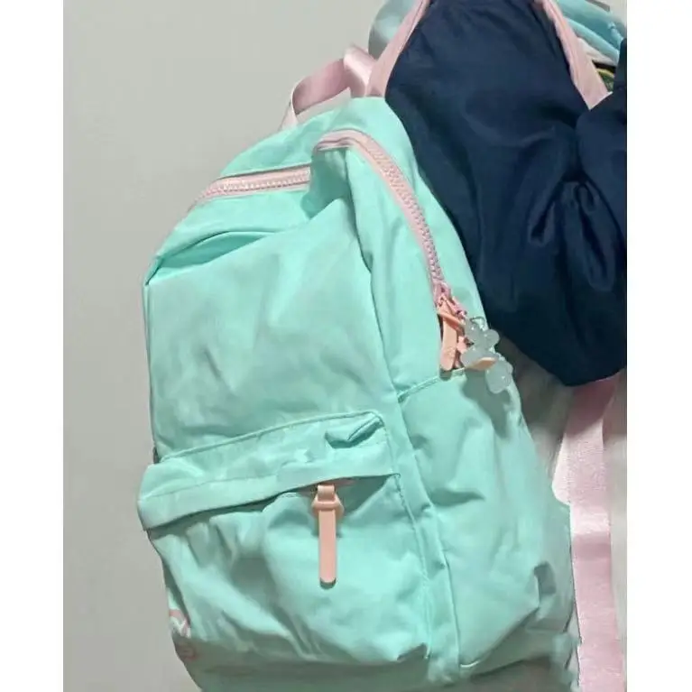 Miyagawa Colored Contrast Backpack High School Students Schoolbag 2024 New Female Causal Large Capacity Backpacks 3