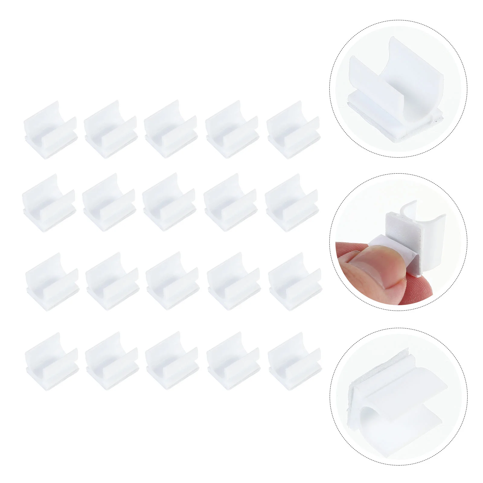 100Pcs Whiteboard Pen Clips Plastic Adhesive Pen Holders Pen Clamps for Storing Pens and Pencils White Color 5