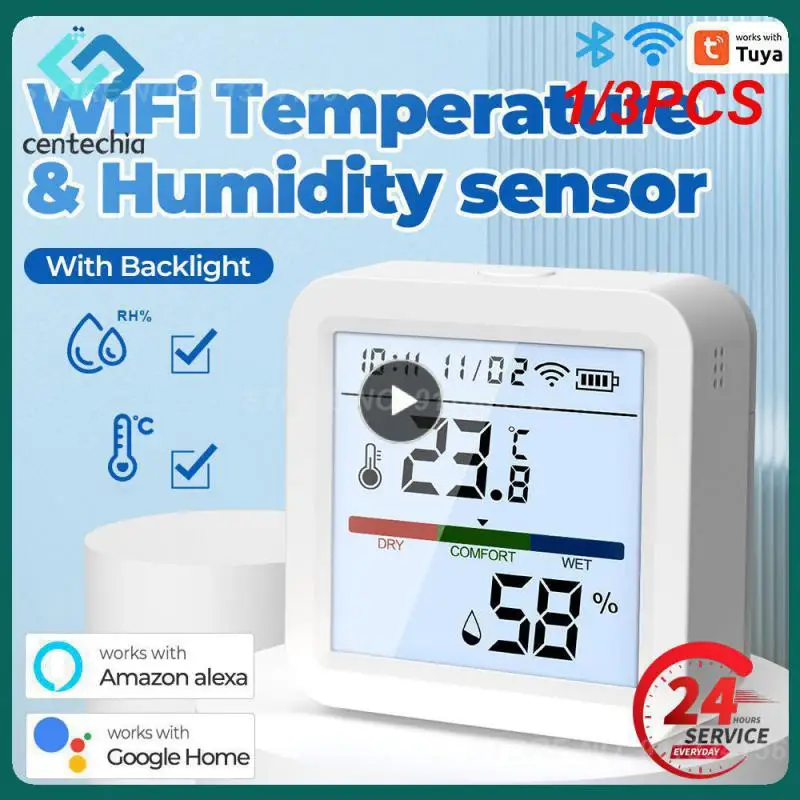 

1/3PCS Tuya Smart WIFI Temperature And Humidity Sensor Indoor Hygrometer Thermometer With LCD Display Support Alexa
