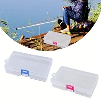 Storage Latch Box 14.4cm*8.4cm*3.4cm Plastic Transparent Square EmptyBox Jewelry Fishing Gear Cosmetics Hardware Pieces Tools 1
