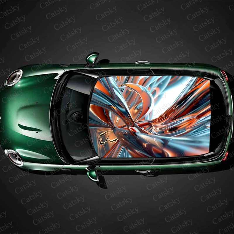 

Abstract Reflection Car Roof Sticker Wrap Racing SUV Accessories Packaging Painted PVC Custom Car Graphic Decal