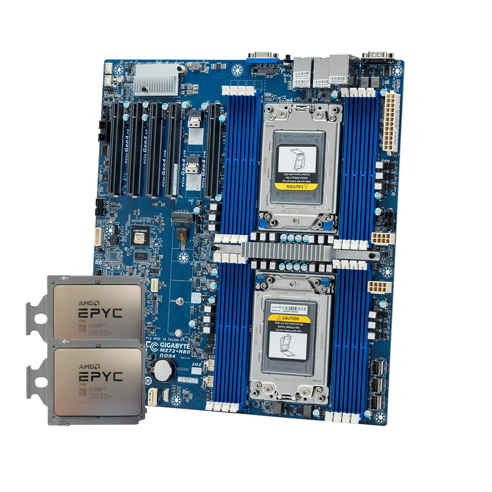 AMD EPCY 7663+Gigabyete MZ72-HB0 3DS RDIMM/LRDIMM modules up to 256GB server