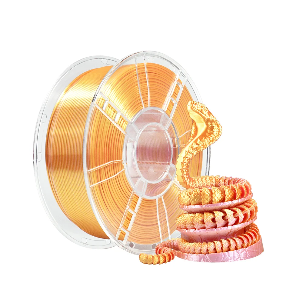 울트라 실크 PLA 3D 프린터 필라멘트 1.75mm 듀얼 컬러 광택 샤이니 소모품 1KG 스풀 DIY 공예 조각 장