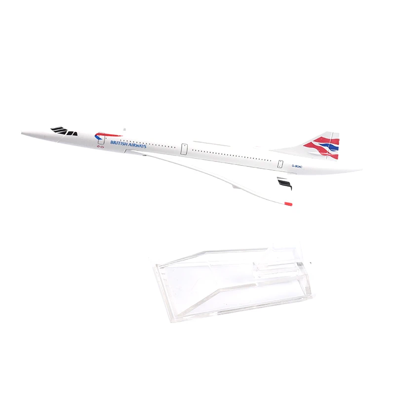 Modello Di Aereo Aereo In Metallo Pressofuso Aereo 16Cm Modello Di Aeroplano 1:400 British Airways Concord Aereo Giocattolo Regalo Spedizione Gratuita