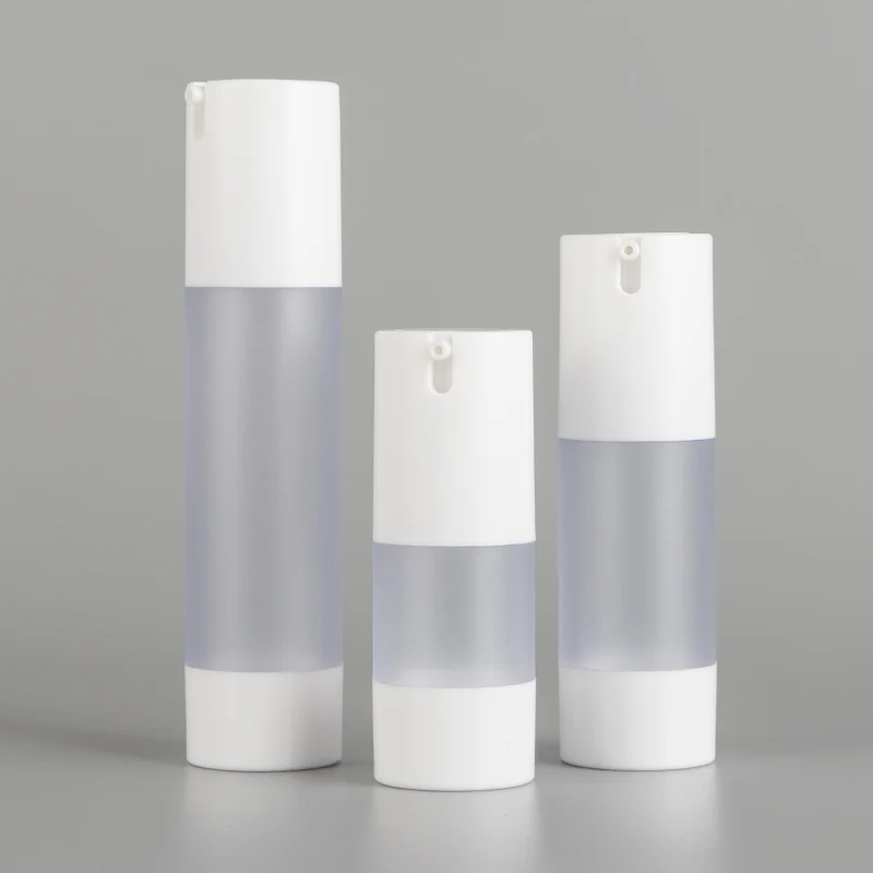 

12PCS 15ml/30ml/50ml Transparent Frosted Vacuum Lotion Pump Bottle , Press Type Travel Skin Care Product Packaging Bottle