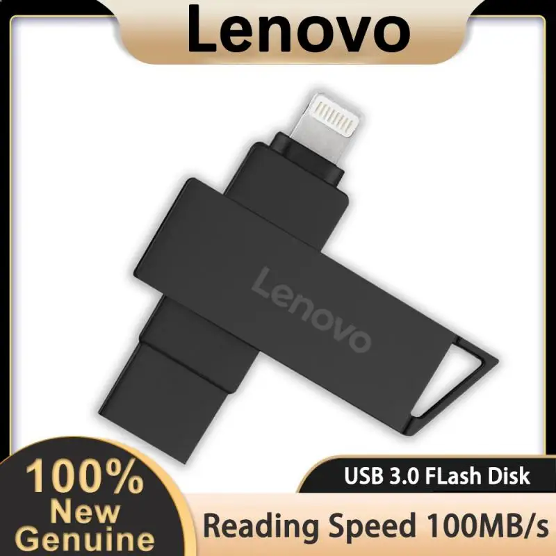 Lenovo Usb 3.0 Flash Drive Pendrive Interfaccia Lightning Chiavetta Usb Pen Drive 128Gb Flash Disk Impermeabile 2-In-1 U Disk Per Iphone