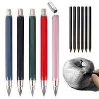 5 Colors All Metal 5.6mm Automatic Pencil 2B 4B 6B 8B Black Lead Core Art Drawing Writing Tool Sketching Manga Design Automatic 2