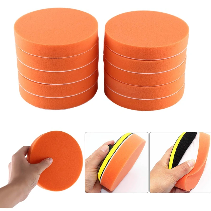 5 개/대 5 (125mm) 자동차 연마 패드 스폰지 연마 버핑 왁싱 패드 키트 도구 자동차 폴리 셔 버퍼 자동 케어 세트 오렌지