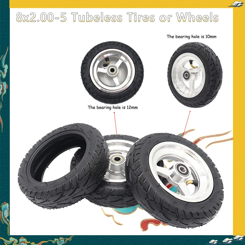 

8 Inch Tubeless Tires or Wheels 8x2.00-5 for Kugoo S1 S2 S3 (JILONG) C3 Electric Scooter MINI Bike Parts