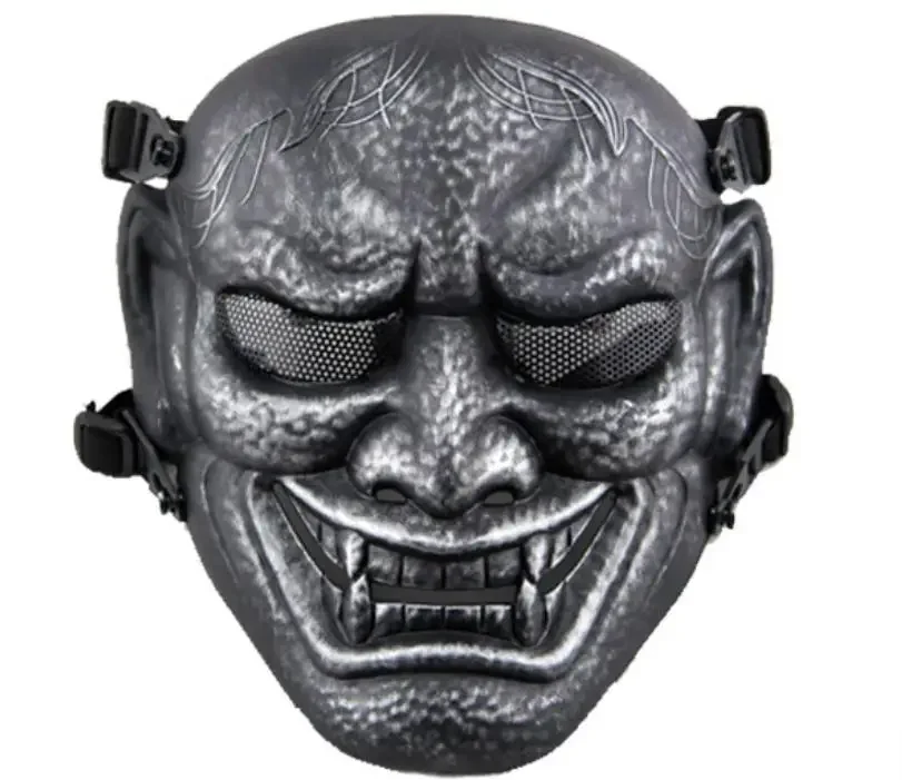 Masque Hannya japonais Airsoft BB Gun samouraï Oni Kabuki Noh Diable Diable DJ Party Halloween Costume Cosplay Kikadeen Joker KK03 - France