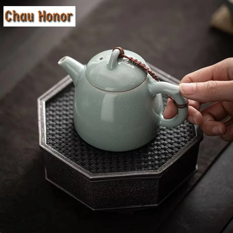 190ml Boutique Ru Kiln Ceramics Small Mountain Teapot Handmade Household Kung Fu Tea Set Tea Ceremony Drinkware Accessories Gift
