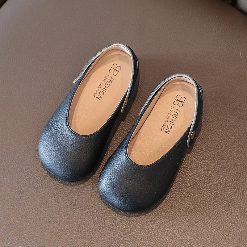 Girl Shoe Spring Autumn Cute Square Head Princess Shoe Shallow Soft Sole Anti Slip Leather Mary Jane