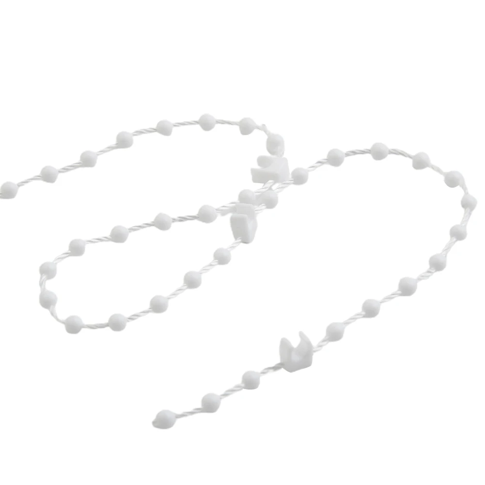 10M Kunststoff Weiß Jalousien Perlen Kette Schnur Vertikale Blind Boden Kette Link Perlen Schnur Verbinden Clip Stecker 89mm – Detail 6